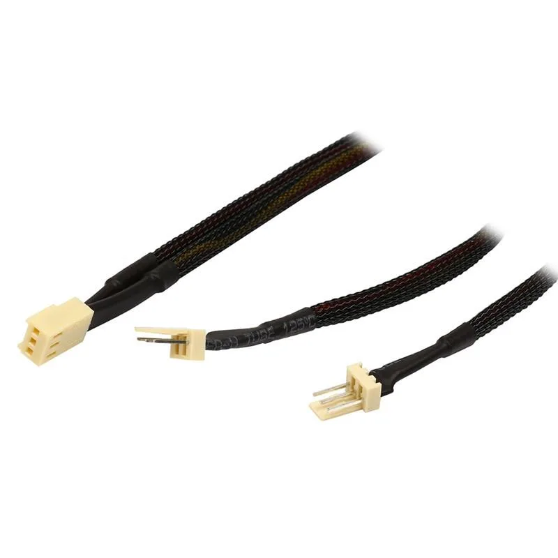 EN-Labs EN-Labs 3PINSPL212 1-to-2 3-pin fan power splitter cable 12 inch black sleeved — product photo