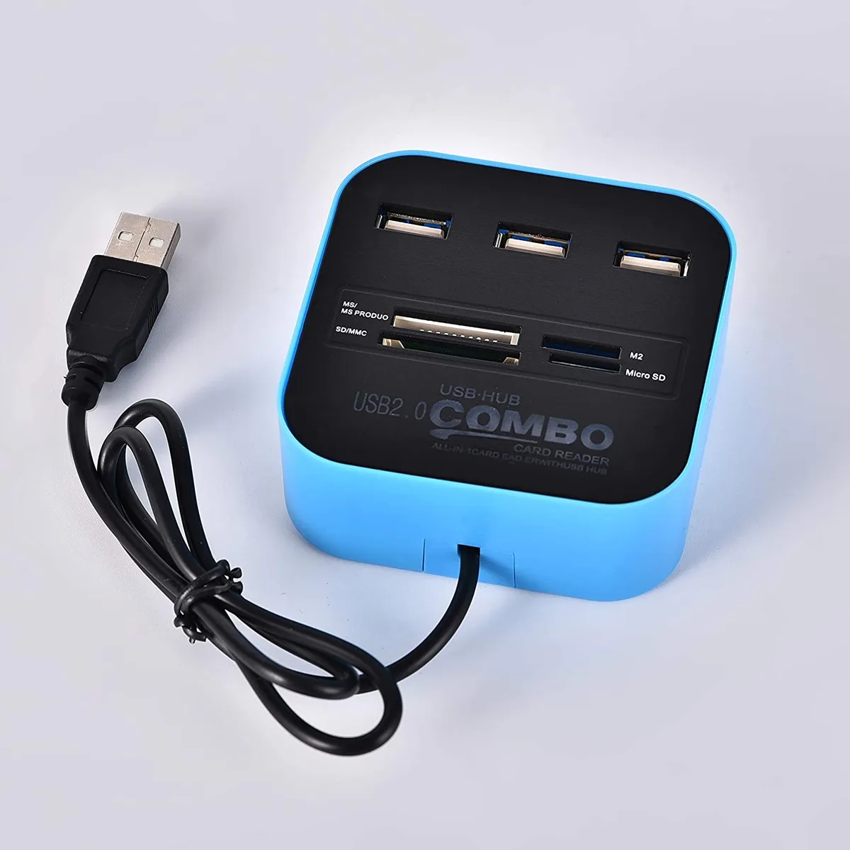NShi NShi Blue USB Splitter Card Reader 7 in 1 60 cm — product photo
