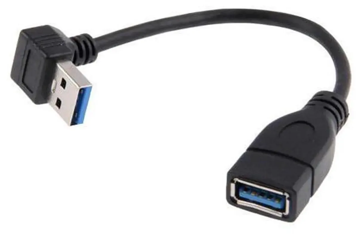 SMUGDESK SMUGDESK 90 Degree DownAngled USB 3.0 Type A Male to Female Extension Cable 20cm — product photo