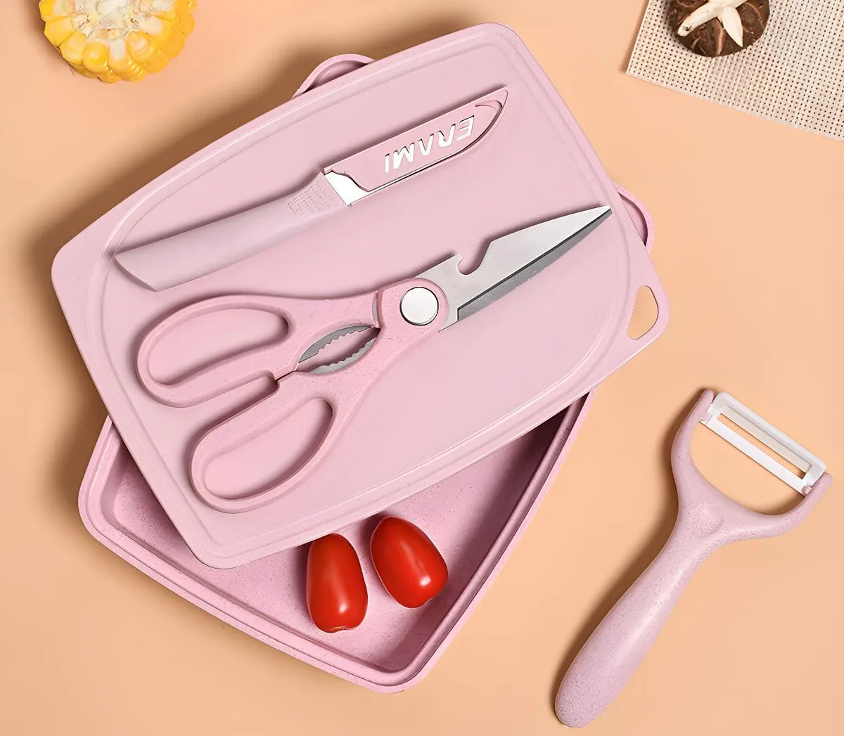  ZeQi 5-in-1 Cutting Board Set 9×6.8×1.3 in — product photo