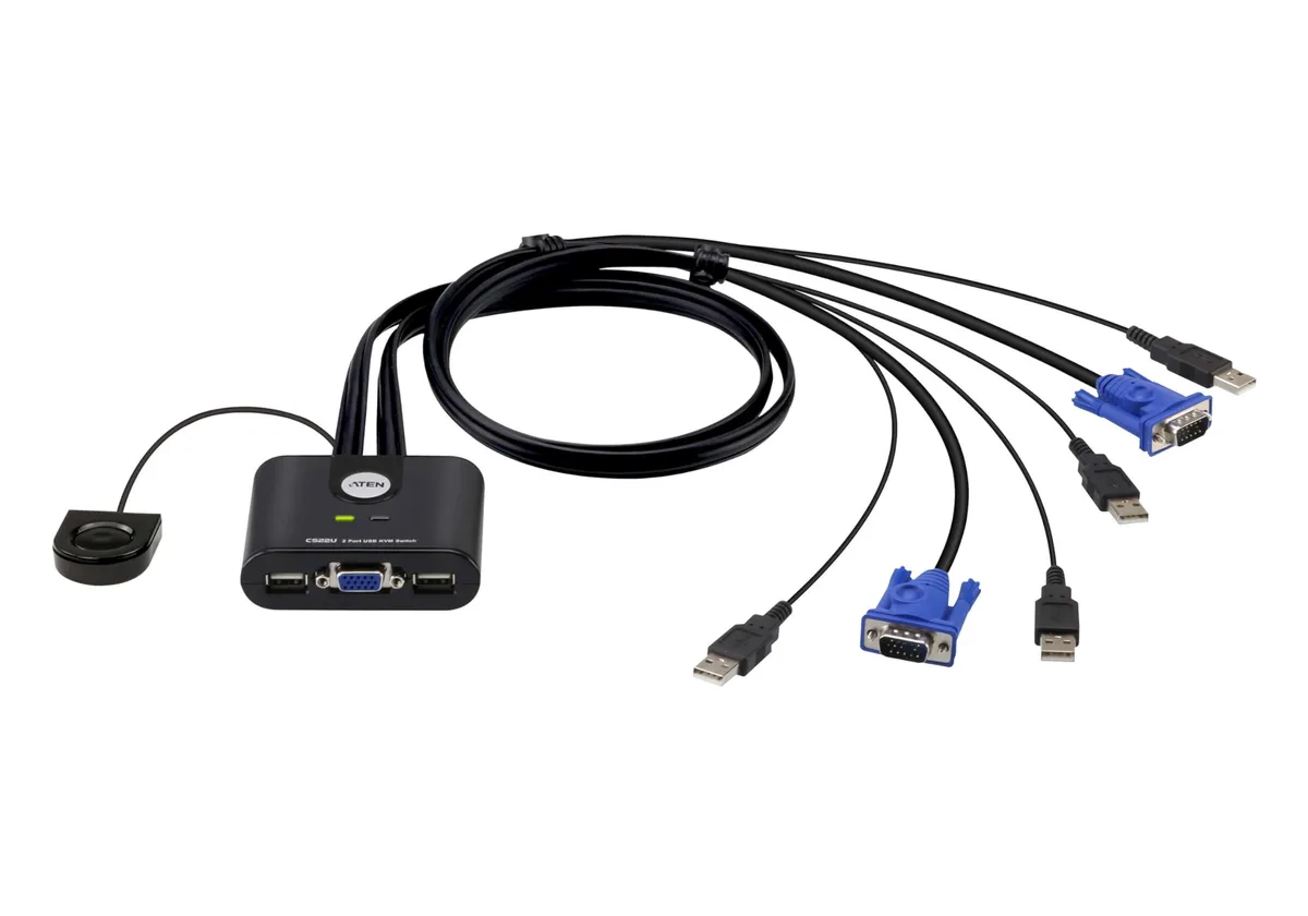  TRENDnet CS22U-AT 2-Port USB VGA KVM Switch with Remote Port Selector — product photo