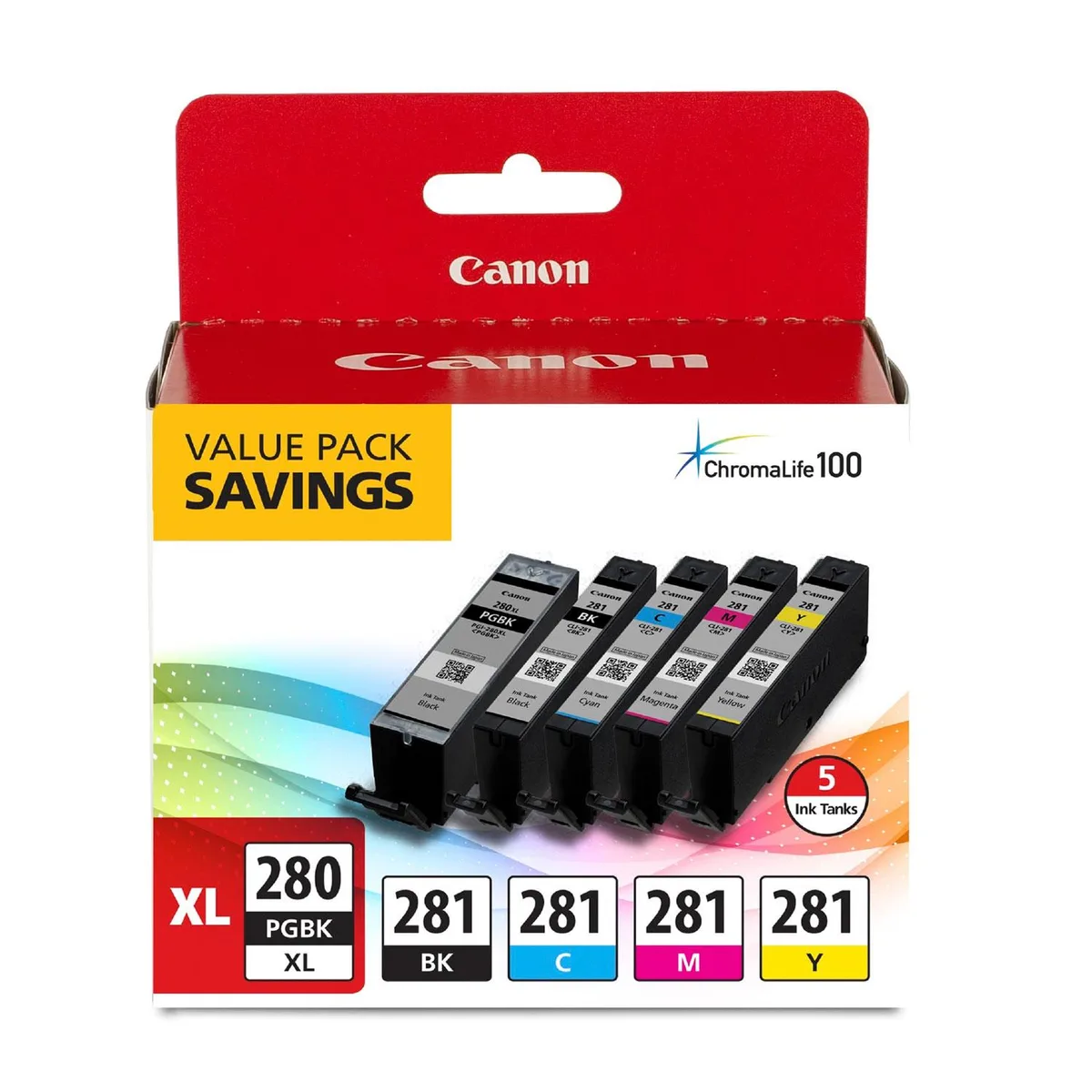 Canon Canon 2021C007 PGI-280 XL CLI-281 5-pack ink cartridges (genuine brands) — product photo