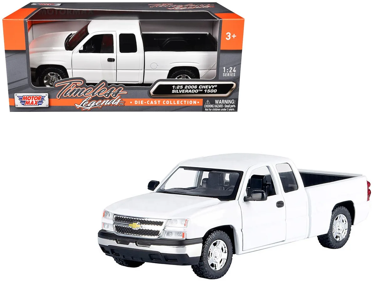 MOTORMAX MOTORMAX 2006 Chevrolet Silverado 1500 White Timeless Legends 1/25 Diecast Truck — product photo
