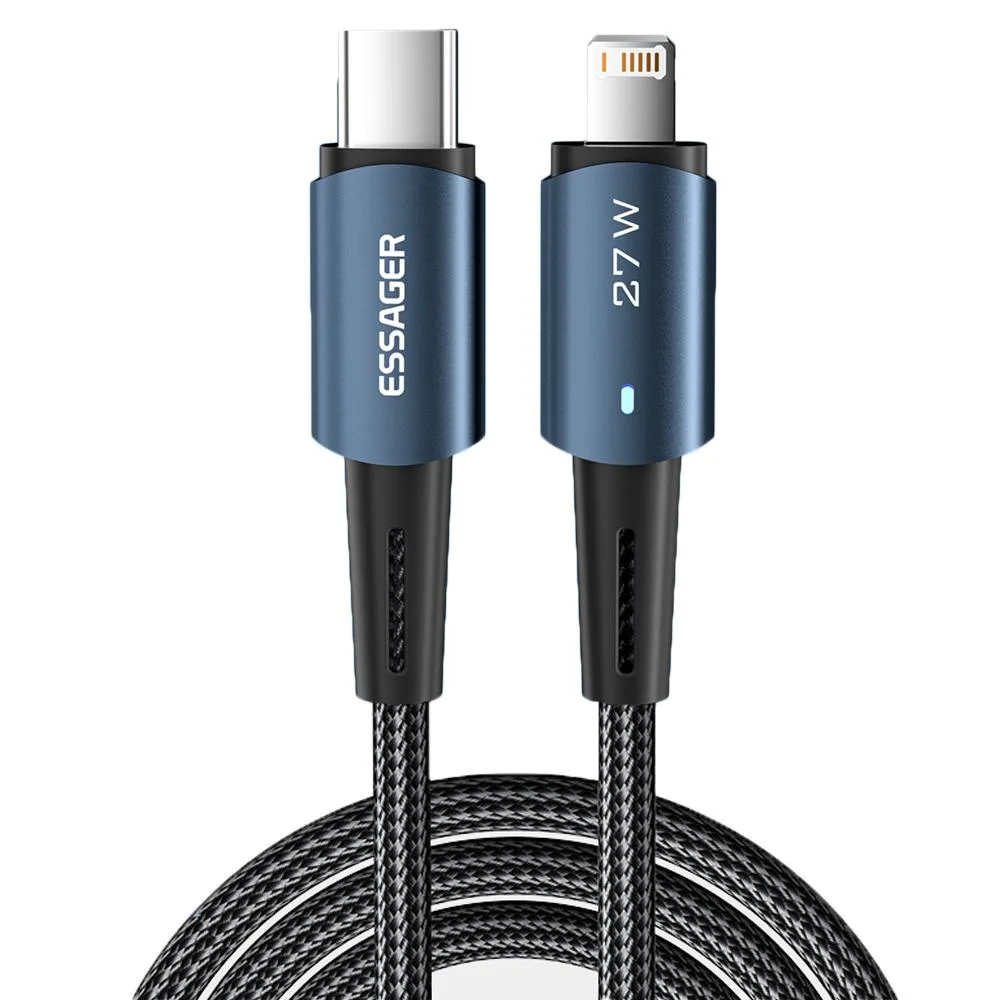 LUOM LUOM USB-C to Lightning Cable 3.3ft 27W 3A Blue MFi C94 — product photo
