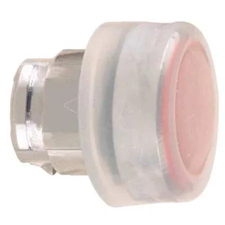 Red flush push button, 22 mm, metal head and bezel