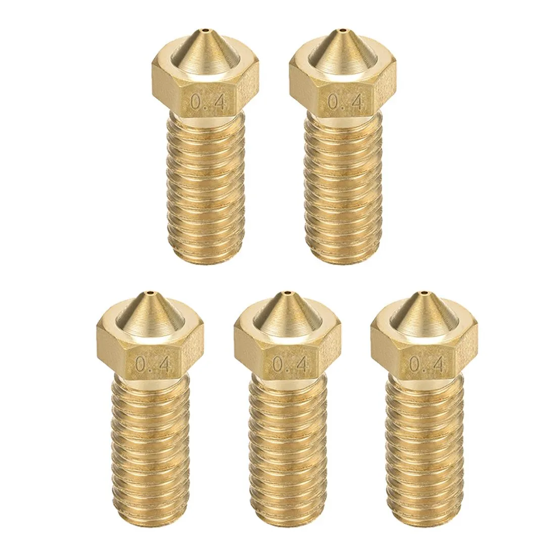 Unique-Bargains Unique-Bargains 0.4mm Brass Nozzle V6 M6 1.75mm 5pcs — product photo