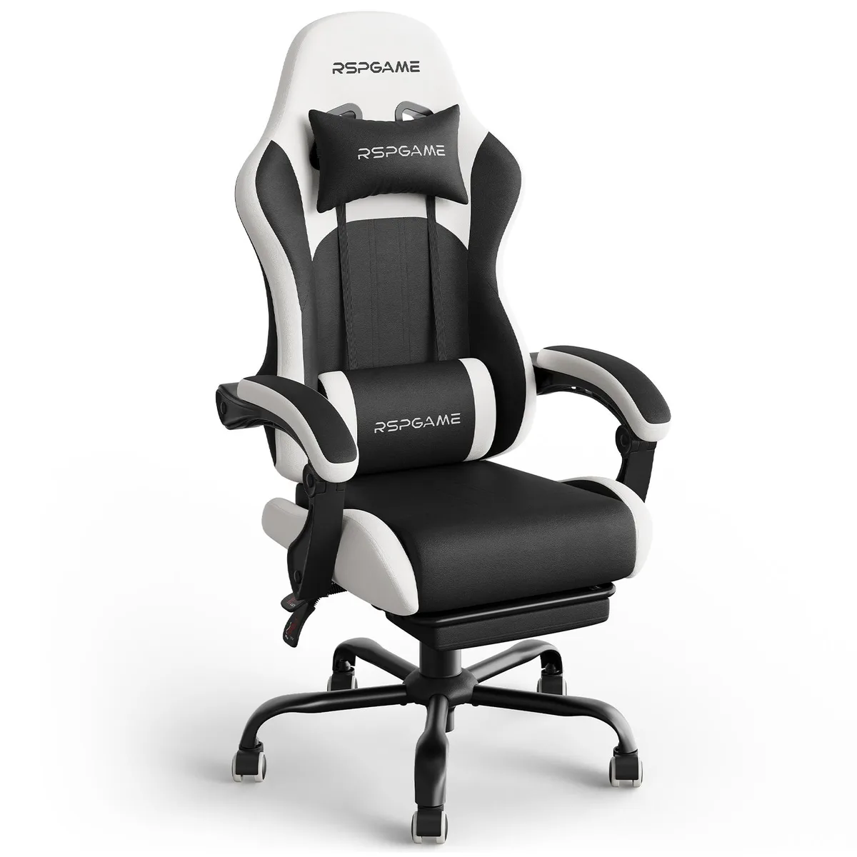 RSPGAME RSPGAME Pocket Spring Gaming Chair White & Black — product photo