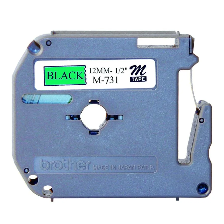 Brother Brother M731 POS Accessory Tape Black on Green 0.50" x 26.20 ft — product photo