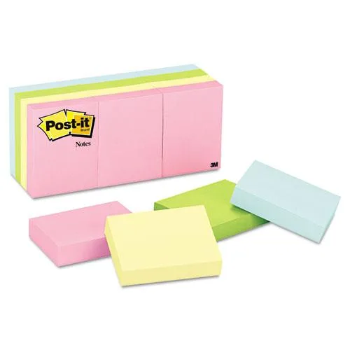 Pack of twelve Post-it pads in Marseille colours each with one hundred sheets