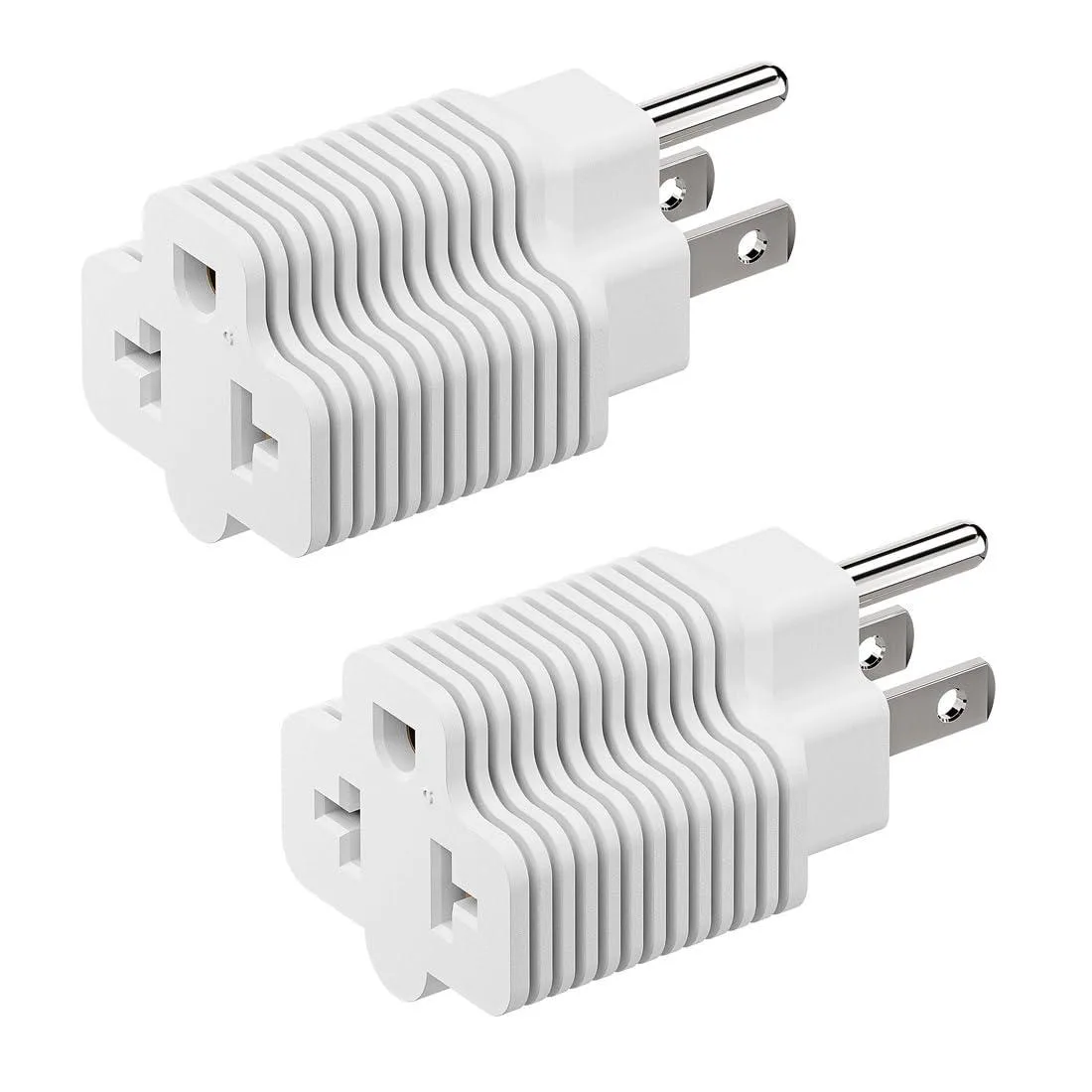 LORDWORLD LORDWORLD 2-Pack NEMA 5-15P to 5-20R Adapter 15A 125V White — product photo