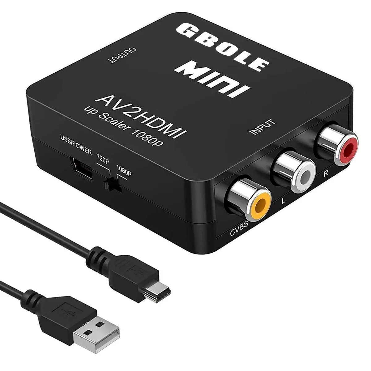 GBOLE AV to HDMI Converter 1080P 60Hz RCA Composite to HDMI — product photo