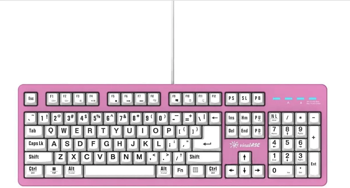 TUKO TUKO 104-Key Large Print Gaming Keyboard Pink — product photo