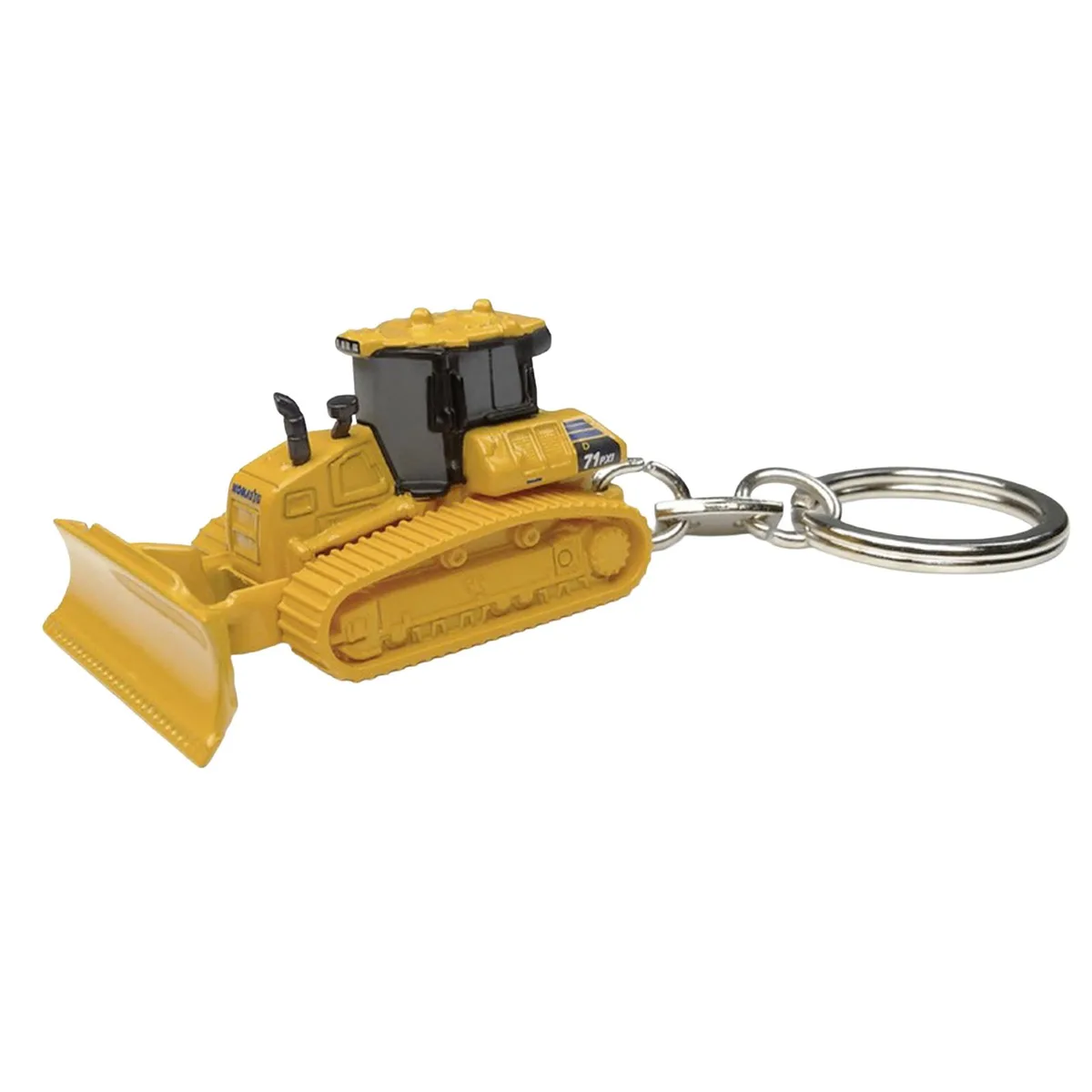 UNIVERSAL HOBBIES UNIVERSAL HOBBIES Komatsu D71PXi Bulldozer Yellow Metal Keychain Diecast Model — product photo