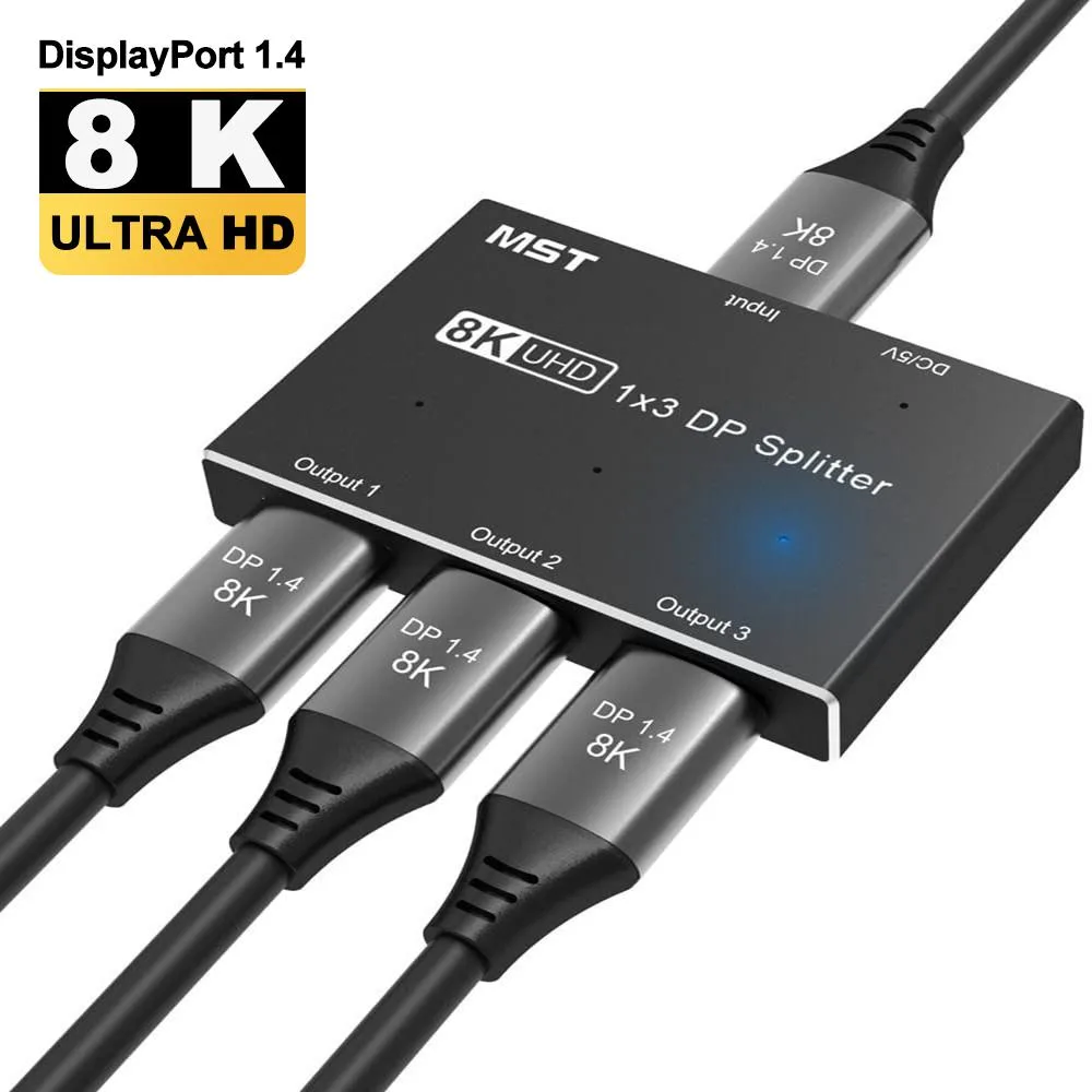 Jansicotek Jansicotek 3-Port DP 1.4 Splitter 8K@30Hz 4K@144Hz — product photo