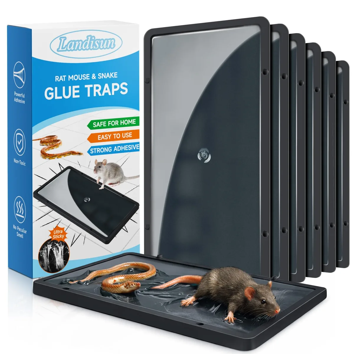  Landisun Mouse Rat Glue Traps 6 Pack 10.2x4.9in — product photo
