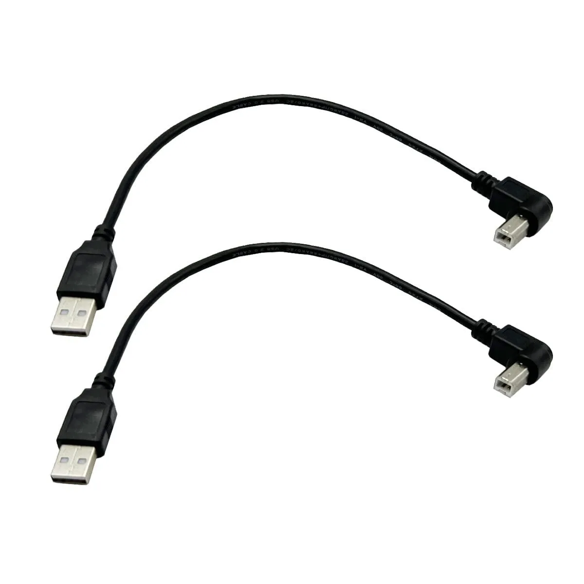 No Sew No Sew USB 2.0 Type A Male to 90° Type B Male Printer Cable 2 Pack 30cm — product photo