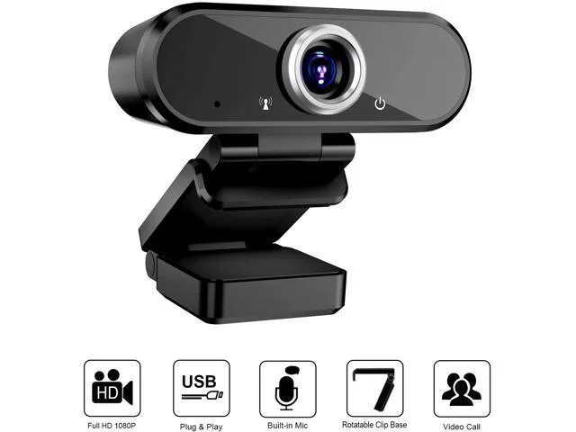 WISDUM WISDUM 1080P 30fps 90° USB webcam black 1.9m cable — product photo