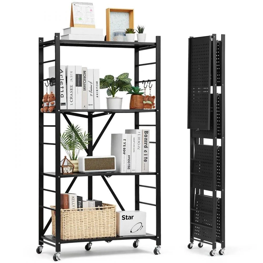 VEVOR VEVOR 4-Tier Foldable Storage Shelf 28W x 13D x 54H Black — product photo