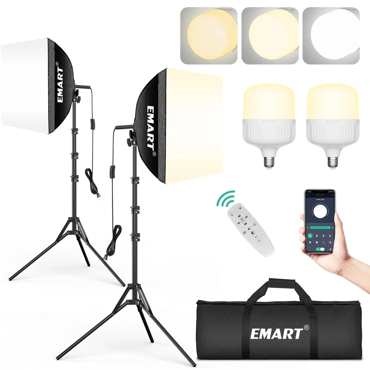 EMART EM-SBK1616P-2WJ 16"x16" Pull Softbox Kit 2-Pack 50W LED — product photo