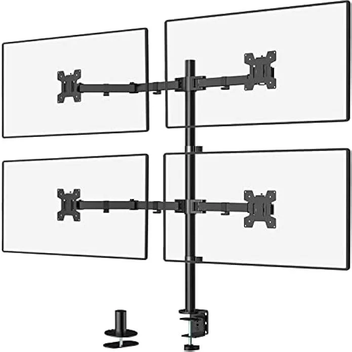 TAURKENAM TAURKENAM Quad Monitor Desk Mount 4 Arms 27 inch 22 lbs 31.5 pole Black — product photo