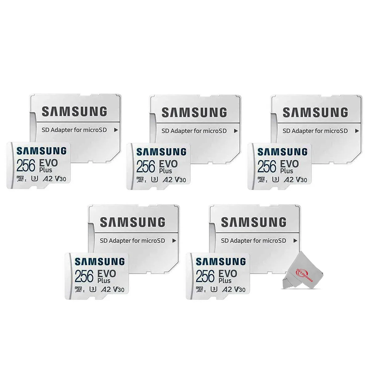 SAMSUNG SAMSUNG EVO Plus MicroSDXC 256GB 130MB/s 5 Pack — product photo