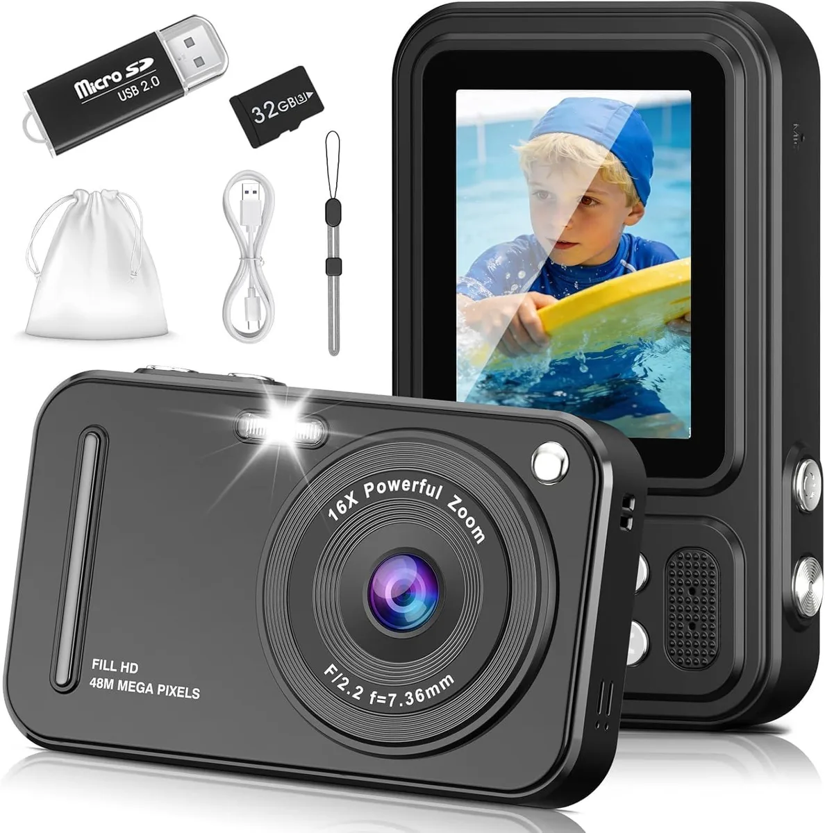 HILDCROA DX5 Video Capturing Device 48MP 1080P 16X Zoom Black — product photo
