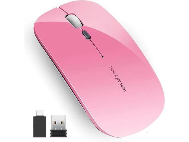 Manw Manw Q5 Slim Rechargeable Wireless Mouse 2.4G Pink — product photo
