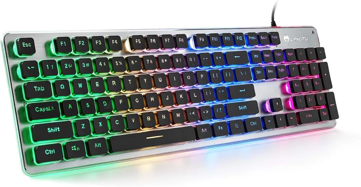 TUKO TUKO Gaming Keyboard 104 Keys 25 Anti-ghosting Black/Silver — product photo