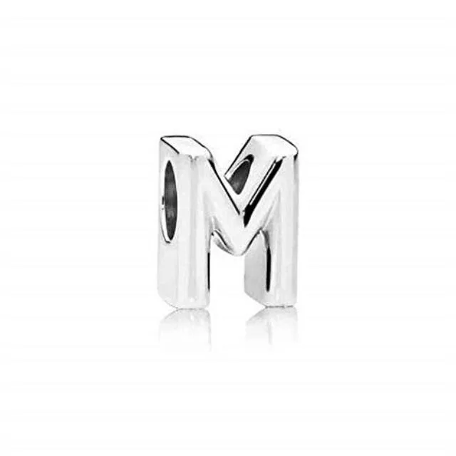 Pandora Letter M charm in shiny sterling silver
