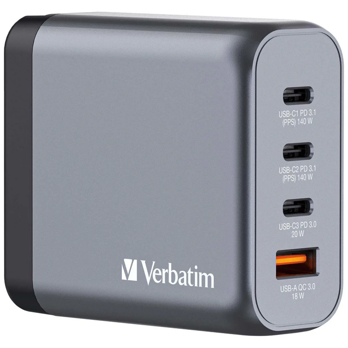 VERBATIM Verbatim 32203 GaN Charger 140W 20W QC 3.0 — product photo