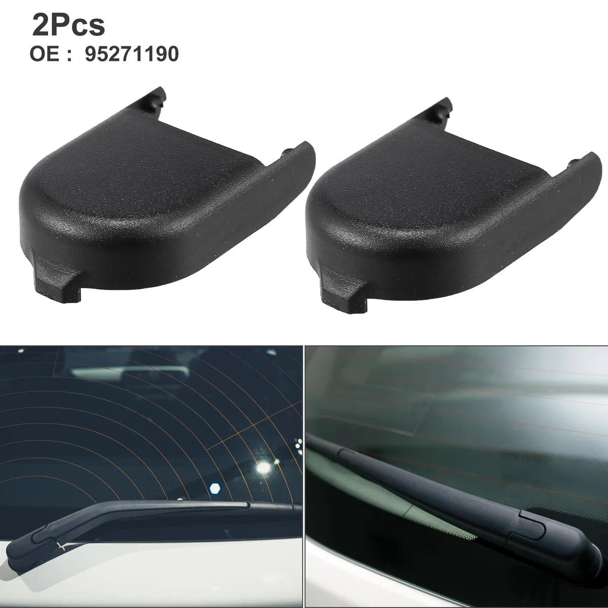 Unique-Bargains Unique-Bargains Rear Windshield Wiper Arm Nut Cover Cap Buick Chevrolet 2pcs Black — product photo