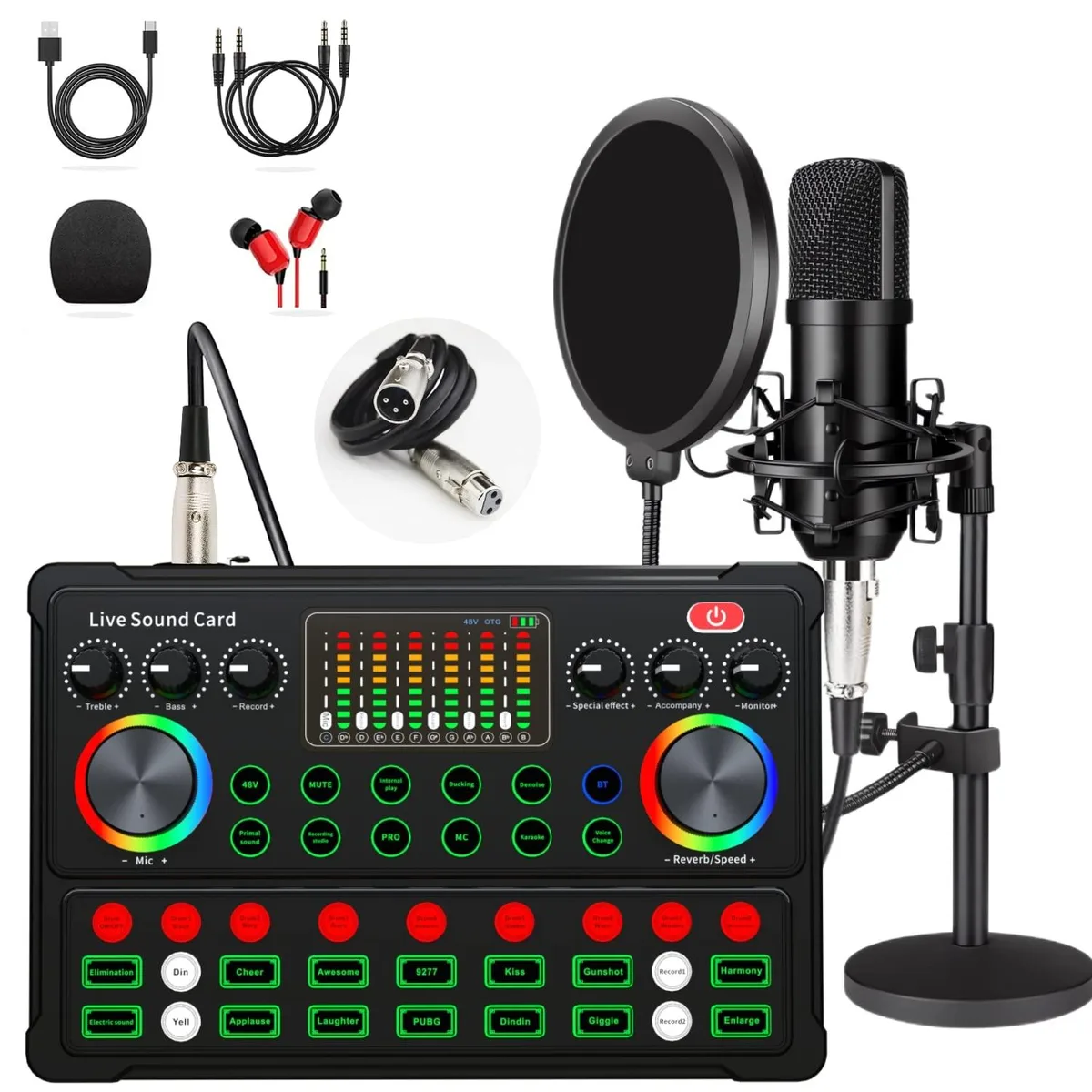 sktome M300-ZM01 Podcast Microphone Bundle 48V XLR Voice Changer — product photo