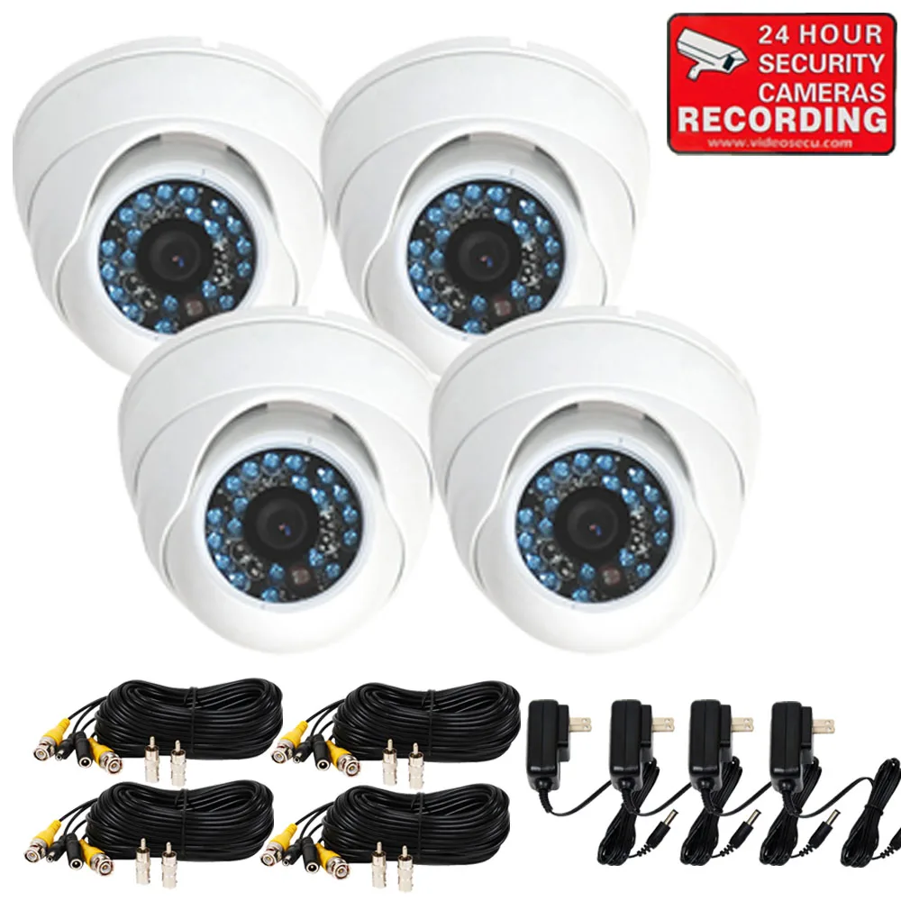 VideoSecu VideoSecu VD21WKC4 4-Pack 480TVL 3.6mm Dome Cameras White — product photo