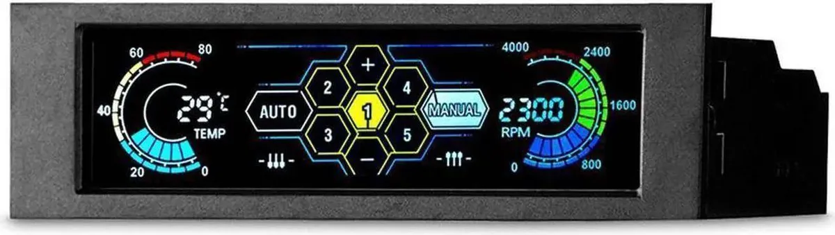 Vszerda Vszerda 5.25" Touchscreen LCD 5-Way Fan Speed Controller Front Panel — product photo