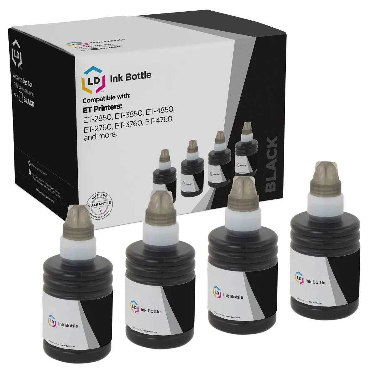 LD Products LD Products Compatible Ink Bottle 502 T502120-S Black 4 Pack — product photo