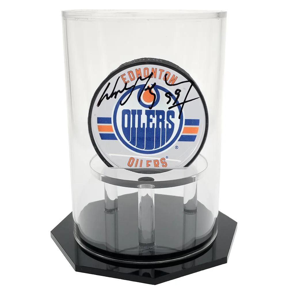 Vandue Corporation Vandue Corporation OnDisplay Deluxe UV-Protected Hockey Puck Display Case Round Black Base 4.75 x 4.75 x 5.9 — product photo