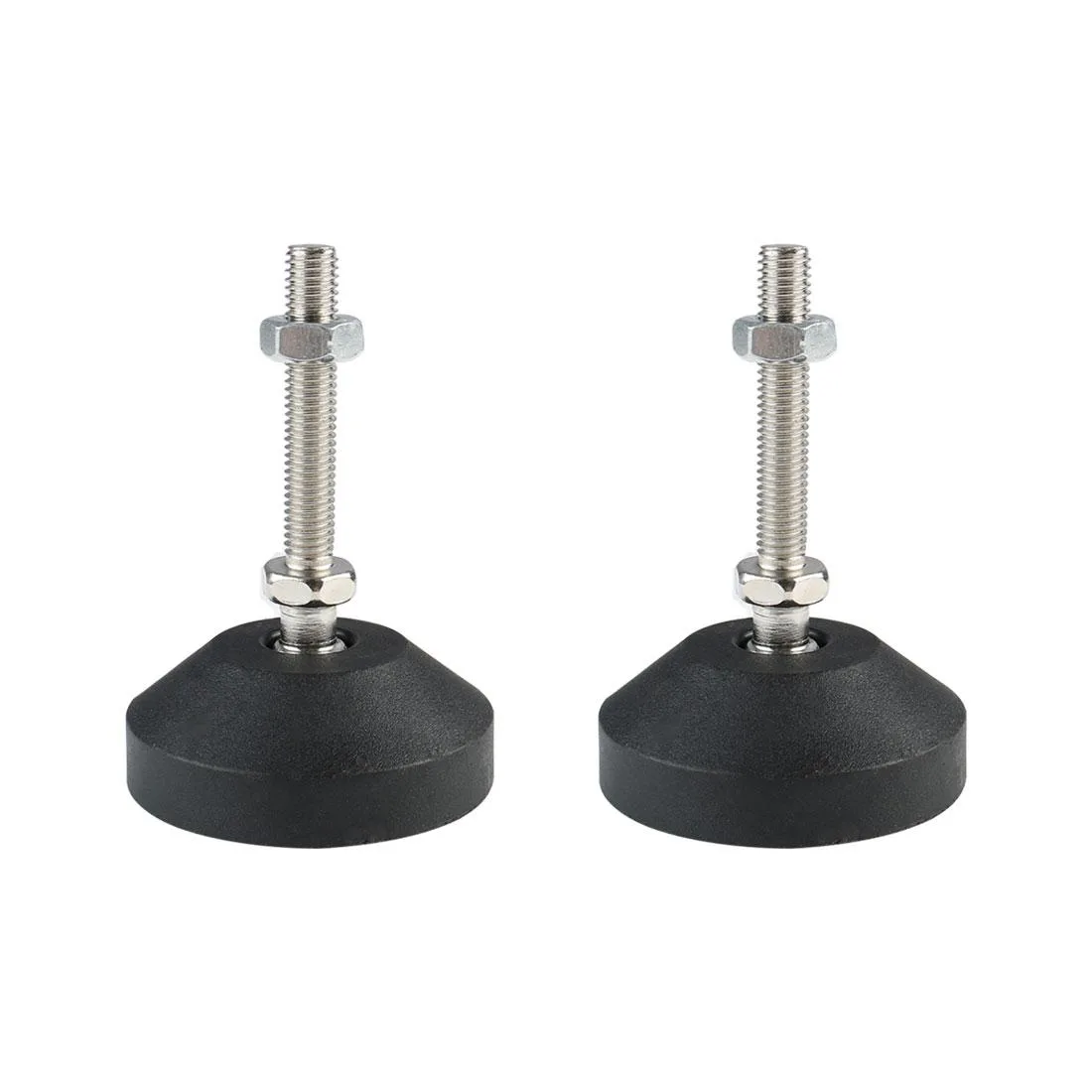 Four adjustable M8 leveling feet with plastic bases and metal nuts