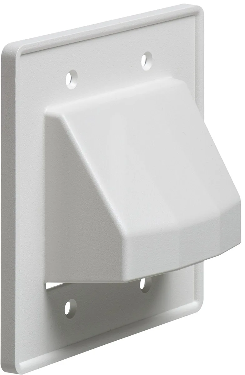 iMBAPrice iMBAPrice CE2-2 Recessed Low Voltage Cable Plate 2-Gang White — product photo