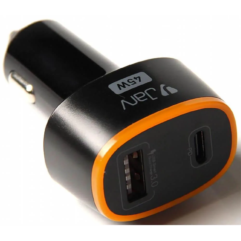 JarvMobile JarvMobile CC2000BLK 45W Dual USB Car Charger PD QC 3.0 — product photo