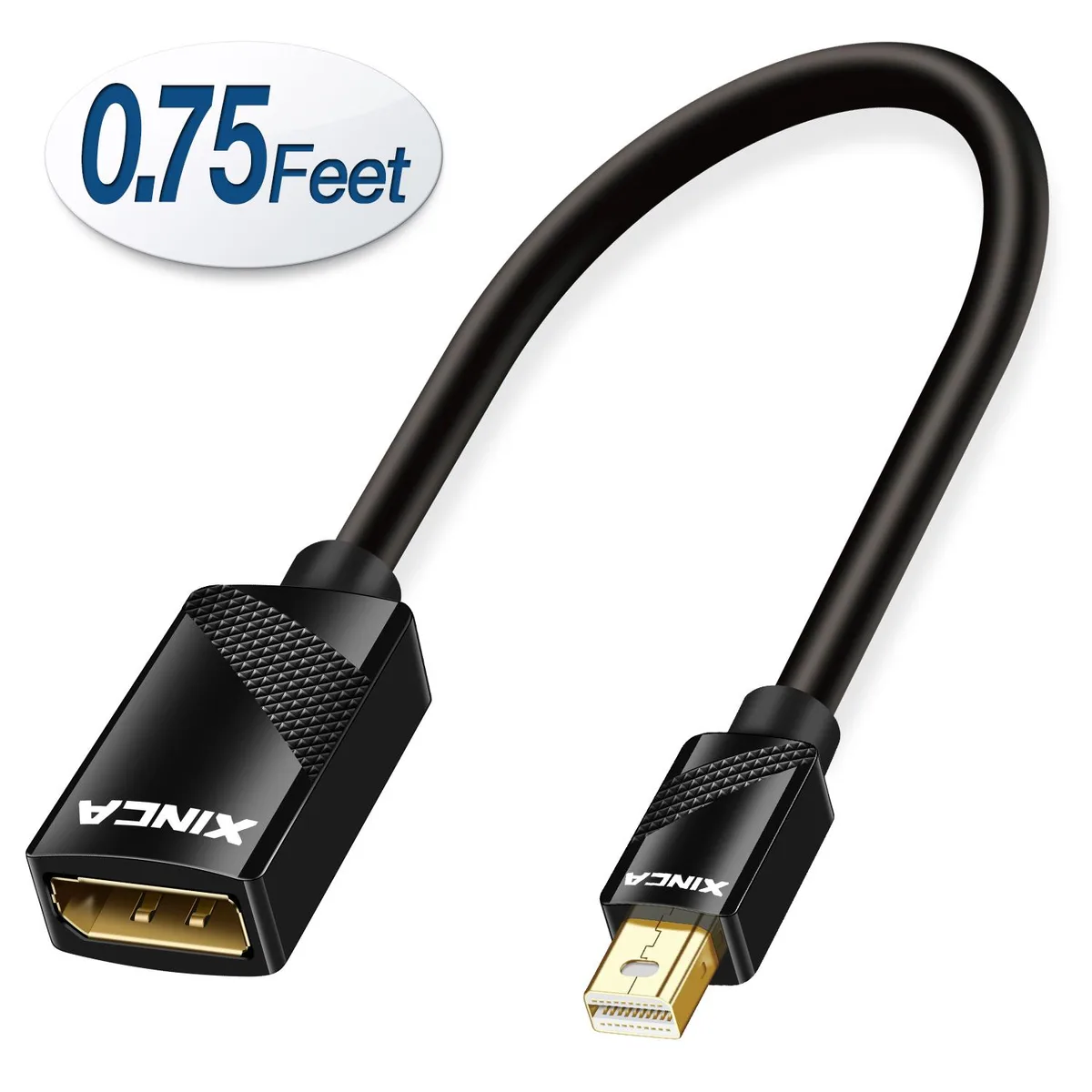 XINCA XINCA Mini DisplayPort Extension Cable 0.75ft Female to Male 4K — product photo