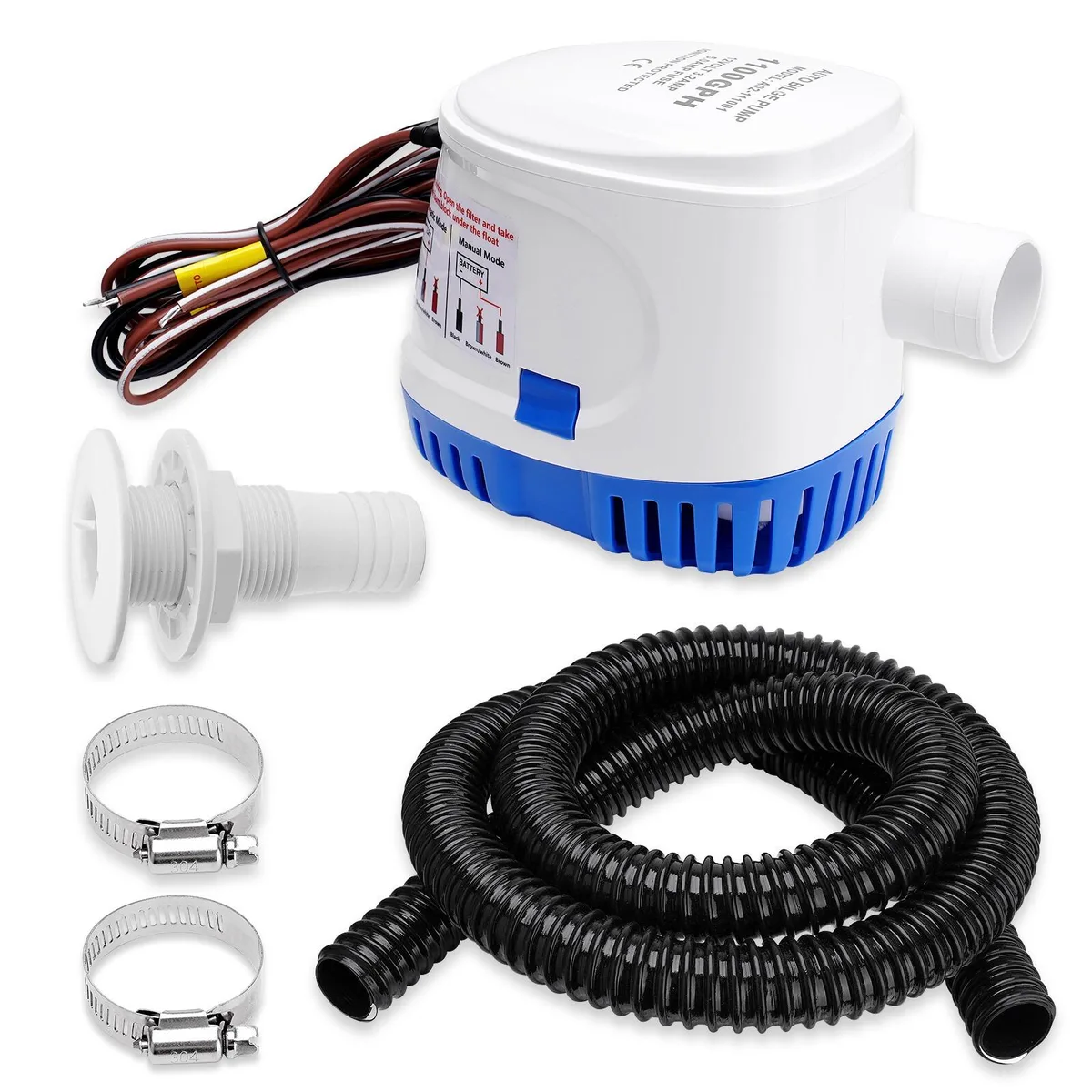 Universal Universal 1100 GPH 12V Automatic Bilge Pump Kit Marine Plumbing — product photo