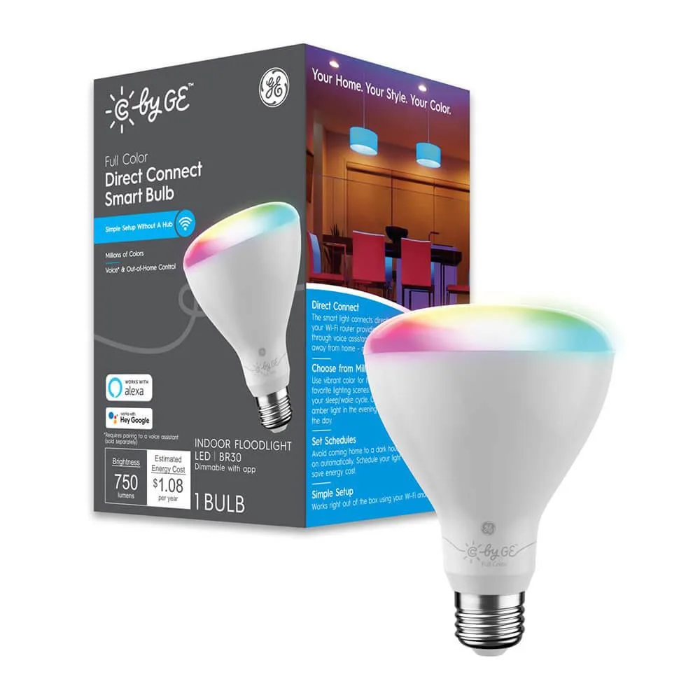 GE GE 93128985 Smart Bulb BR30 Full Color WiFi 2000K-7000K — product photo