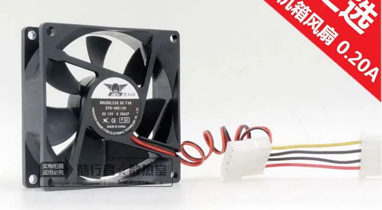 OEM Industries OEM Industries EFB-08E12H 8025 80mm 12V .20A 4-Pin CPU Cooler — product photo