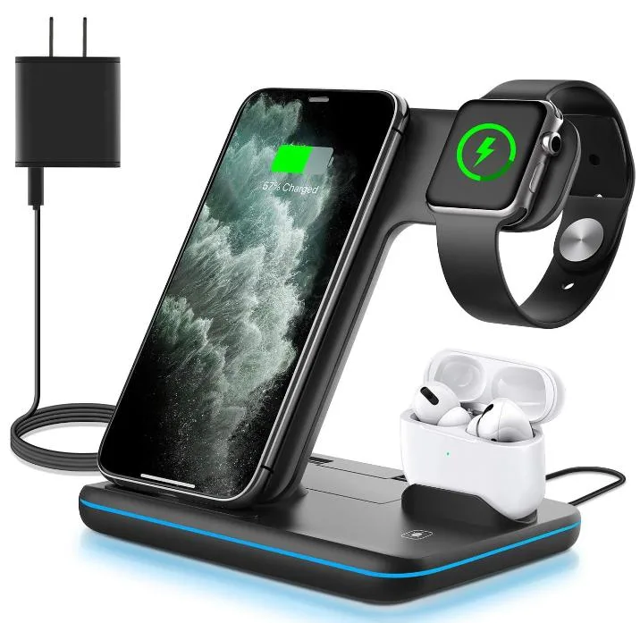 WAITIEE WAITIEE Z5S 3-in-1 Wireless Charger Black — product photo