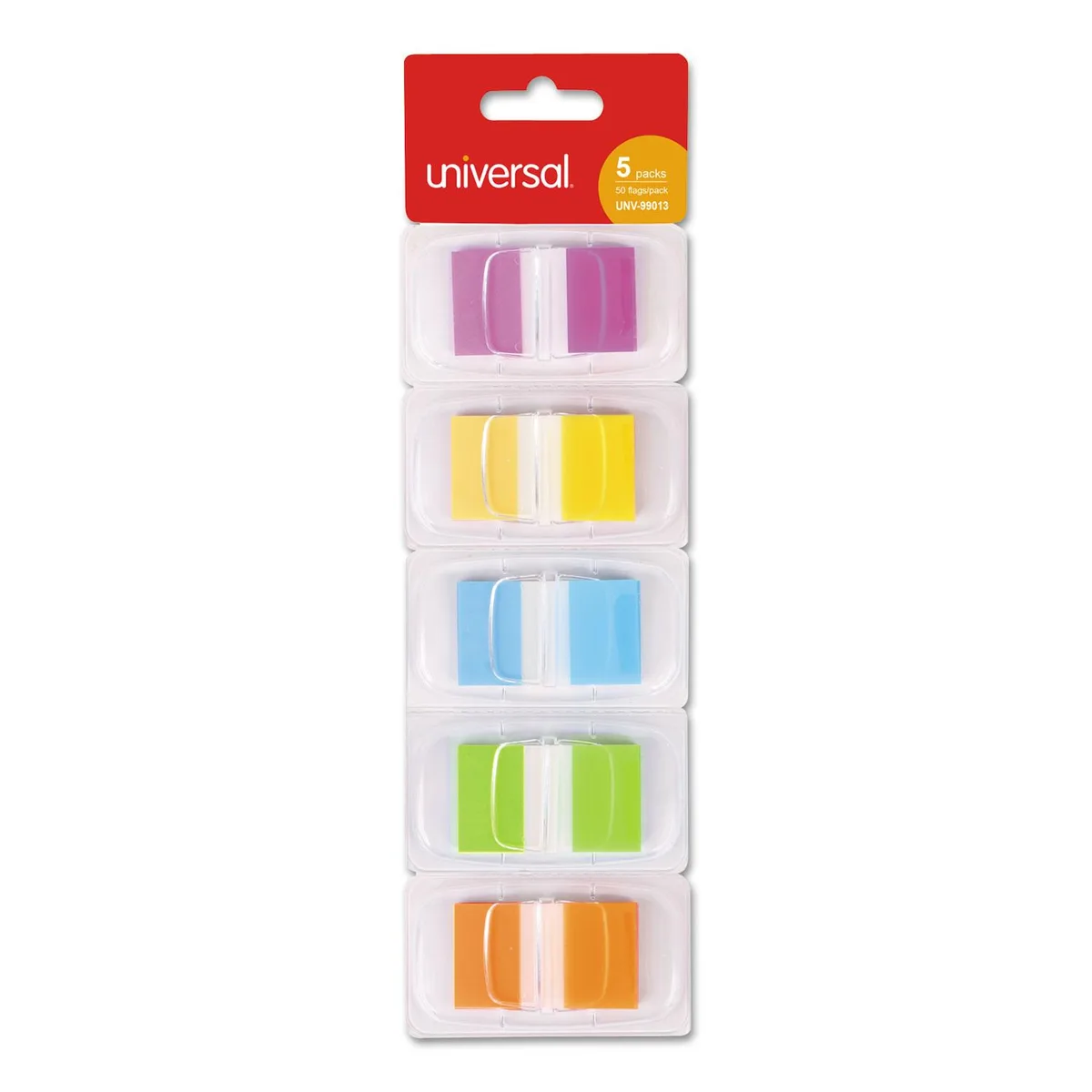 UNIVERSAL OFFICE PRODUCTS UNIVERSAL OFFICE PRODUCTS Deluxe Pop-Up Page Flags 1" x 1.75" Assorted 50/Pack 99013 — product photo