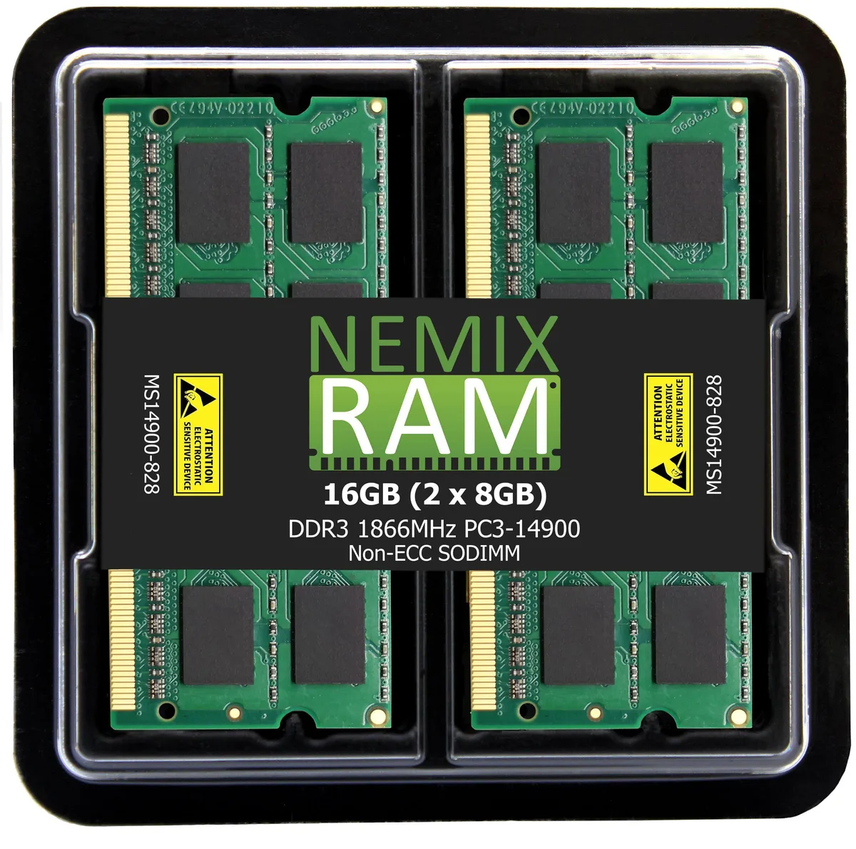 NEMIX RAM NEMIX RAM 16GB (2x8GB) DDR3 1866MHz CL13 1.35V/1.50V 204-Pin SODIMM laptop RAM — product photo