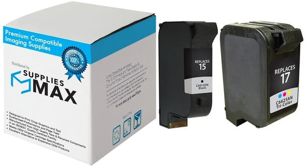 SuppliesMax SuppliesMax Remanufactured Inkjet Combo Pack HP 15/17 (C6615/CC625) Black/Color 500/430 pages — product photo