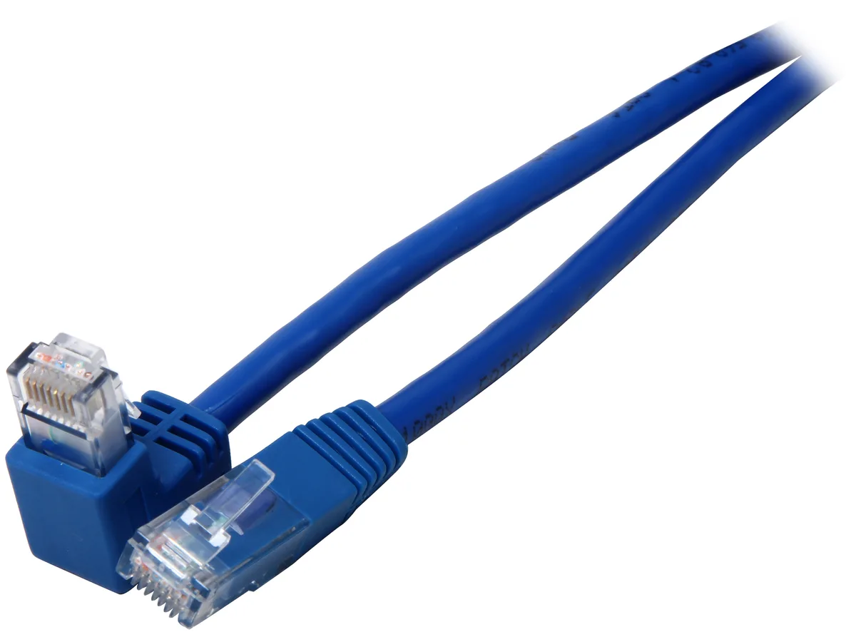 Tripp Lite Tripp Lite N204-003-BL-DN 3 ft Cat6 Right Angle Down to Straight Ethernet Cable — product photo
