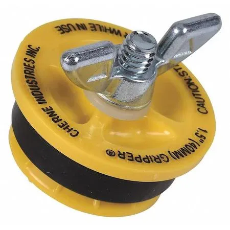 Cherne 270210 pipe plug wing nut 1.75in height ABS plate zinc handle