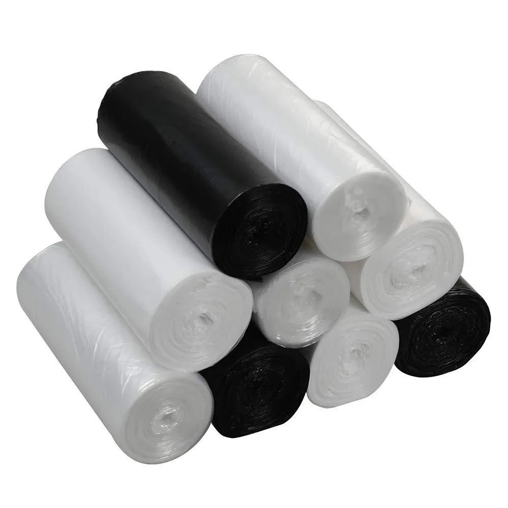 Box of 225 black 4-gallon plastic trash bags